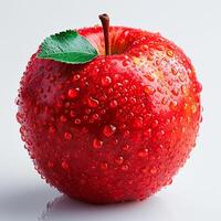 AI generated Ripe red apple on a white background - AI generated image photo