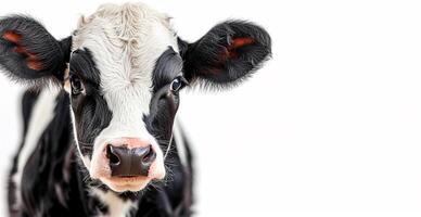 AI generated Cow on white isolated background, calf - AI generated image photo