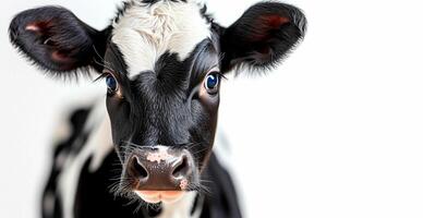 AI generated Cow on white isolated background, calf - AI generated image photo