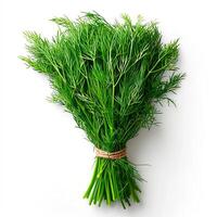 AI generated Dill, salad greens, white isolated background - AI generated image photo