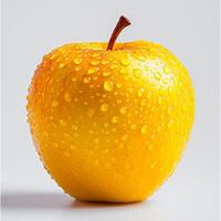 AI generated Ripe yellow green apple on a white background - AI generated image photo