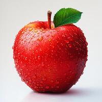 AI generated Ripe red apple on a white background - AI generated image photo