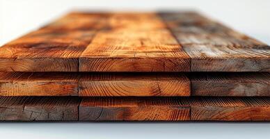 AI generated Wooden lumber, wood blanks on a white background - AI generated image photo