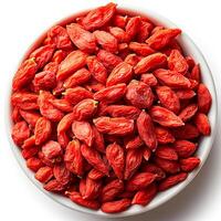 AI generated Goji berries on white isolated background - AI generated image photo