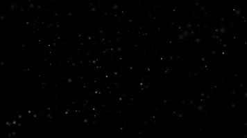 3d loop particles animation with bokeh on dark background. 3d dust particles video