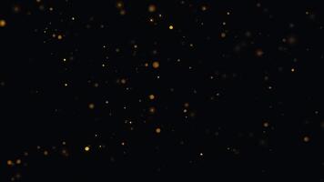 3d particles with dynamic wind on dark background. slow motion particles animation. sparkle particles floating in the air video