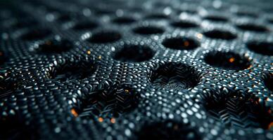 AI generated Black carbon texture, panoramic background - AI generated image photo
