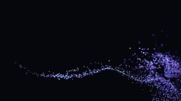 Beautiful abstract particles with bokeh in slow motion animation. Smooth abstract flowing particles with dark background video