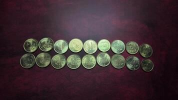 Indian Rupee Coins - Panning Shot video