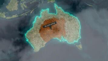 Australie carte - des nuages effet video