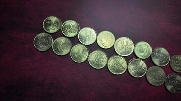 Indian Rupee Coins - Close Up Shot video