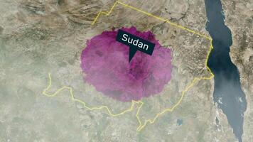 Sudan Map - Clouds Effect video