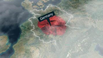 Alemania mapa - nubes efecto video