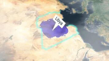 Libye carte - des nuages effet video