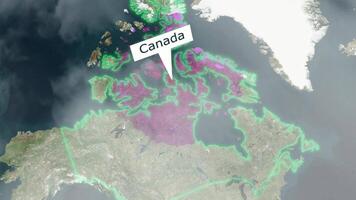 Canada carte - des nuages effet video