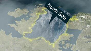 noorden zee kaart - wolken effect video