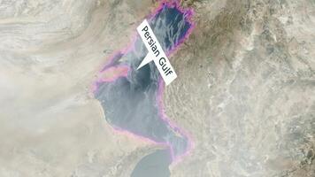 persa Golfo mapa - nubes efecto video