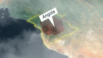 angola carte - des nuages effet video