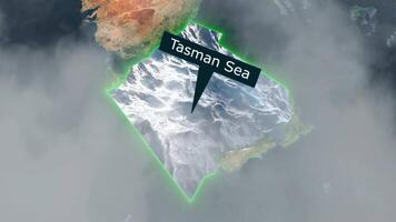 tasman mare carta geografica - nuvole effetto video