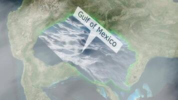 golfo di Messico carta geografica - nuvole effetto video