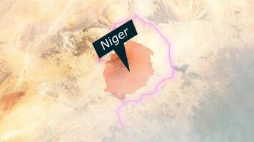 Niger carte - des nuages effet video