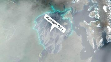 Hudson baía mapa - nuvens efeito video