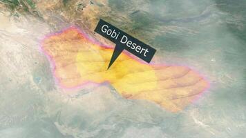 gobi Desierto mapa - nubes efecto video