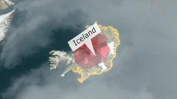 Islanda carta geografica - nuvole effetto video