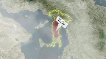 Italia carta geografica - nuvole effetto video