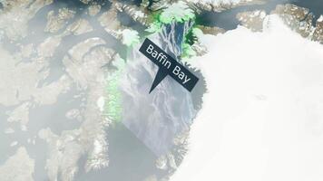 baffin bahía mapa - nubes efecto video
