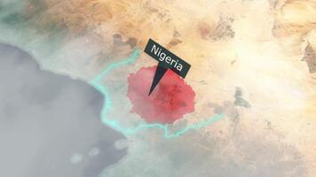 Nigeria carte - des nuages effet video