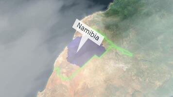 Namibië kaart - wolken effect video