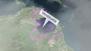 Venezuela mapa - nuvens efeito video