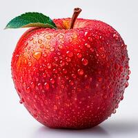 AI generated Ripe red apple on a white background - AI generated image photo