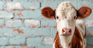 AI generated Cow on white isolated background, calf - AI generated image photo