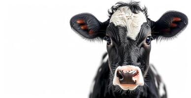 AI generated Cow on white isolated background, calf - AI generated image photo