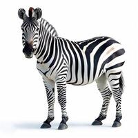 AI generated Zoo, Zebra on white isolated background - AI generated image photo