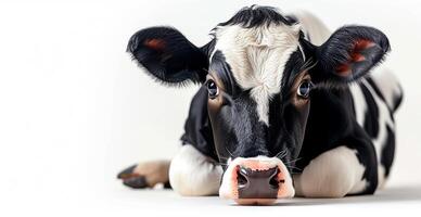 AI generated Cow on white isolated background, calf - AI generated image photo