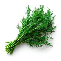 AI generated Dill, salad greens, white isolated background - AI generated image photo