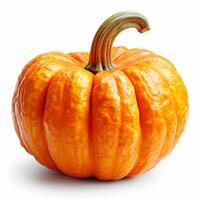 ai generado estudio Disparo de un hermosa decorativo calabaza en un limpiar blanco aislado antecedentes - ai generado imagen foto