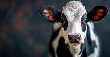 AI generated Cow on white isolated background, calf - AI generated image photo