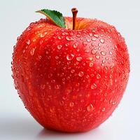 AI generated Ripe red apple on a white background - AI generated image photo