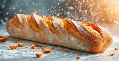 AI generated French baguette, bread and flour product - AI generated image photo