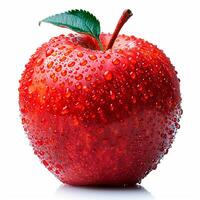 AI generated Ripe red apple on a white background - AI generated image photo