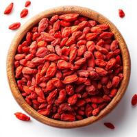 AI generated Goji berries on white isolated background - AI generated image photo