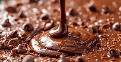 AI generated Liquid chocolate, milk cream chocolate - AI generated image photo