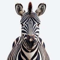 AI generated Zoo, Zebra on white isolated background - AI generated image photo