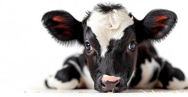 AI generated Cow on white isolated background, calf - AI generated image photo