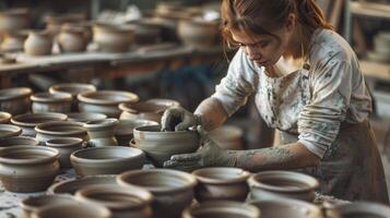 AI generated Exploring the Artistry of a Ceramic Handmade Workshop photo