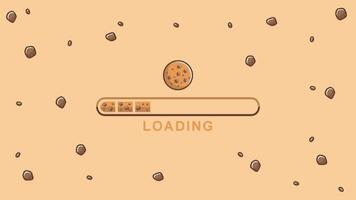 standard loading bar with illustration of choco chip cookies video